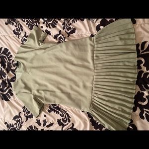 Green pleated skirt  dress